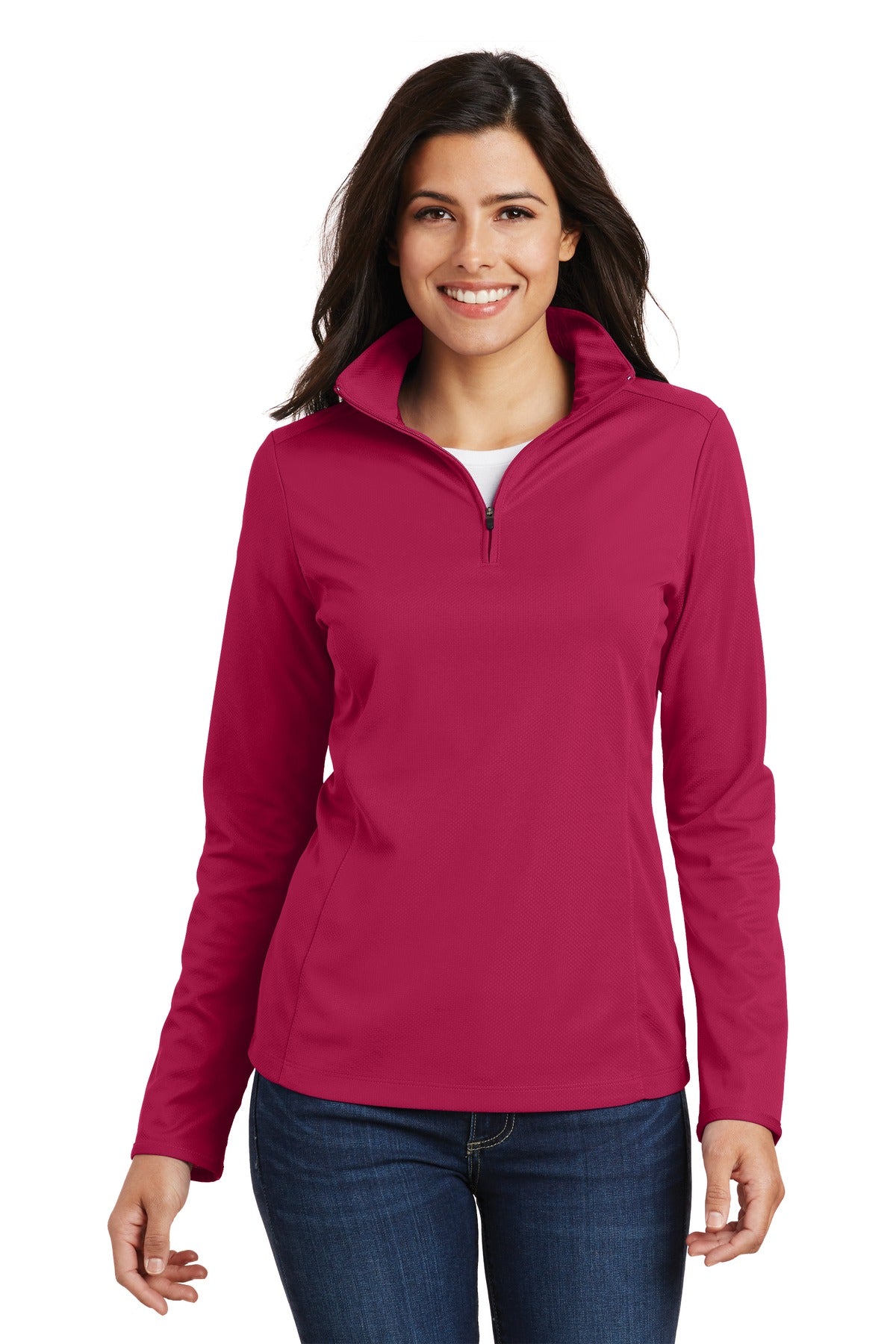 Port Authority Women's Pinpoint Mesh 1/2-Zip . L806