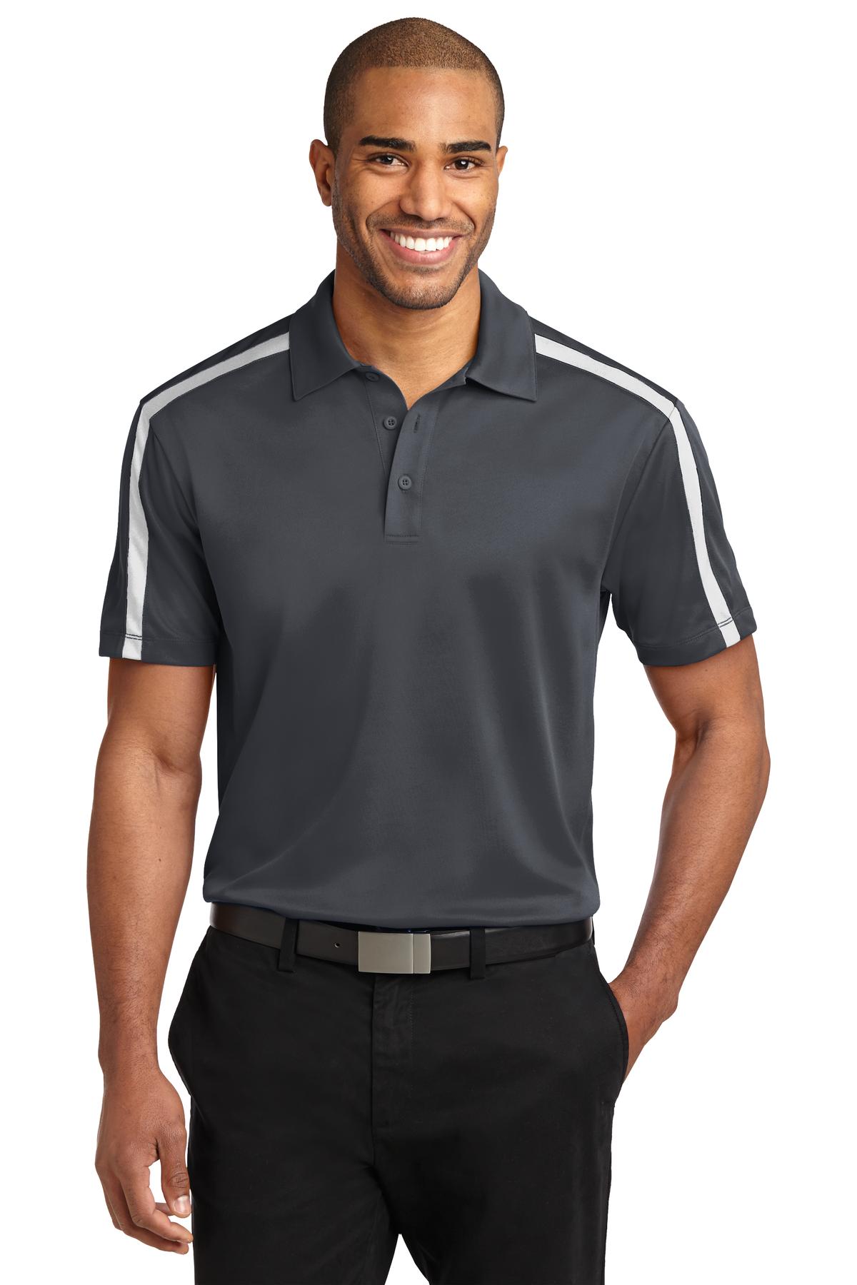 Port Authority Men's Silk Touch Performance Colorblock Stripe Polo. K547