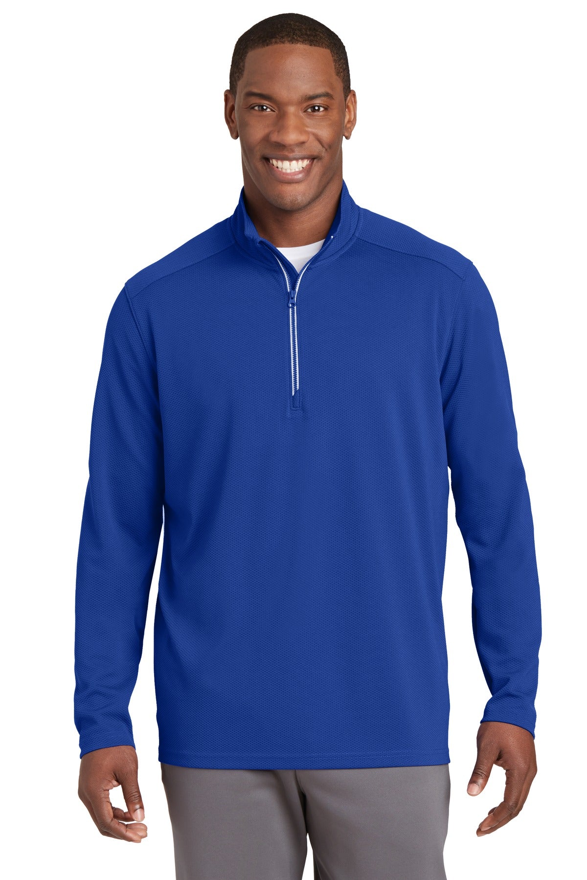 Sport-Tek Men's Sport-Wick Textured 1/4-Zip Pullover