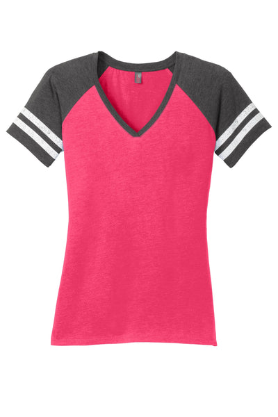 District  Women's Game V-Neck Tee. DM476