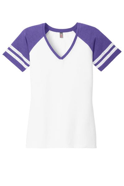 District  Women's Game V-Neck Tee. DM476