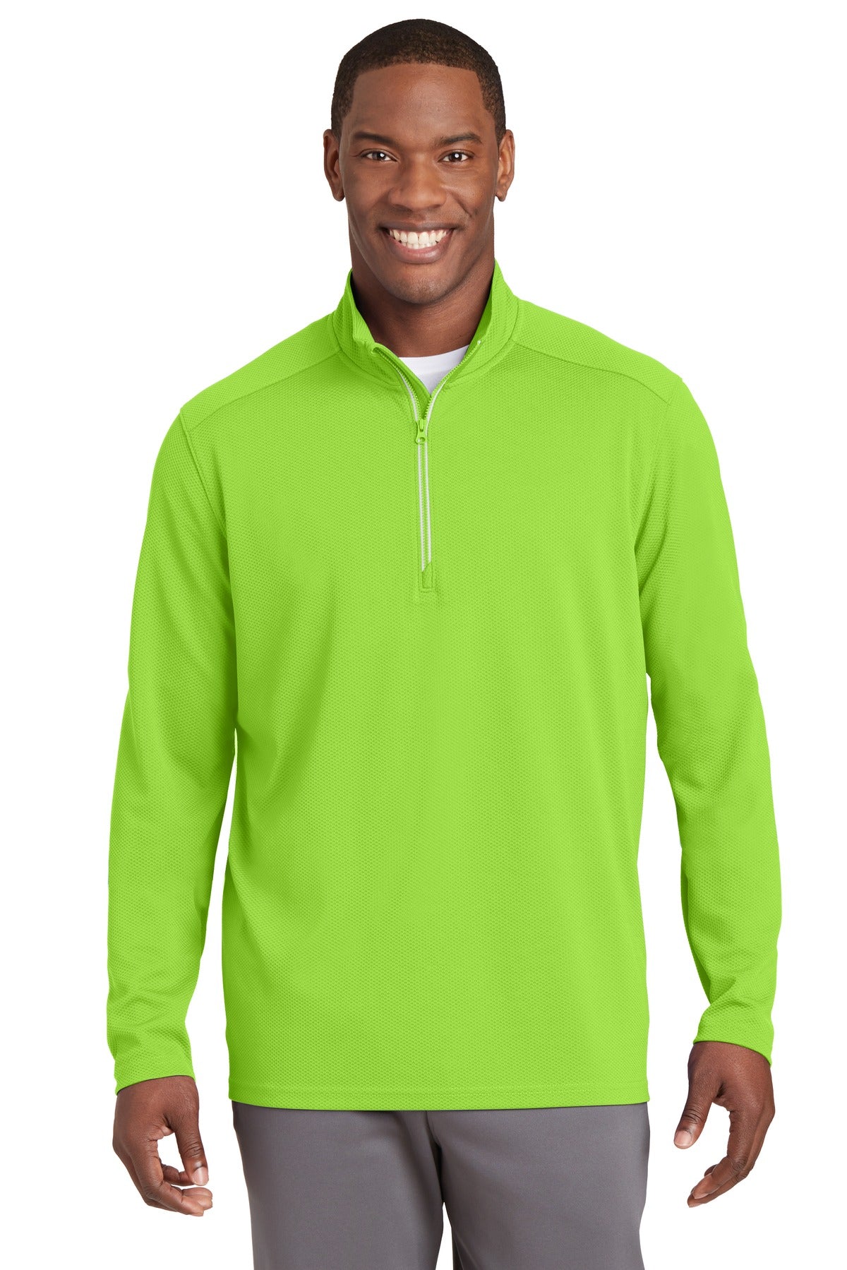 Sport-Tek Men's Sport-Wick Textured 1/4-Zip Pullover