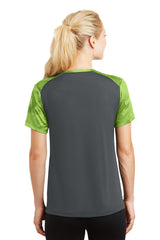 Sport-Tek Women's CamoHex Colorblock V-Neck Tee LST371