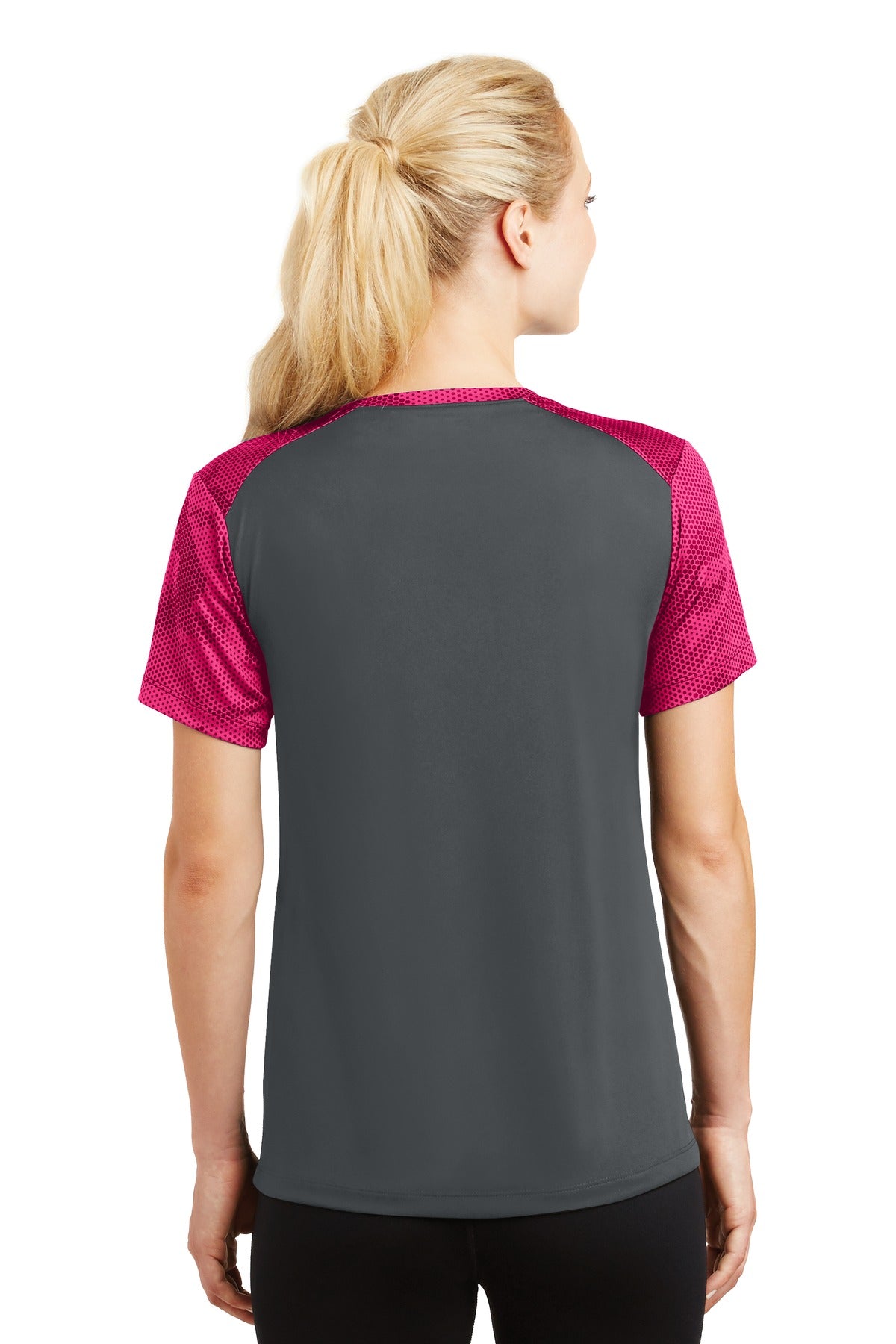 Sport-Tek Women's CamoHex Colorblock V-Neck Tee LST371