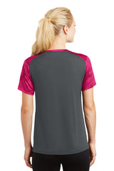 Sport-Tek Women's CamoHex Colorblock V-Neck Tee LST371