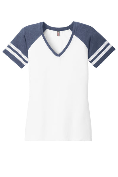 District  Women's Game V-Neck Tee. DM476
