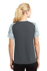 Sport-Tek Women's CamoHex Colorblock V-Neck Tee LST371