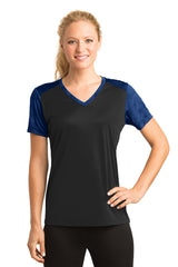 Sport-Tek Women's CamoHex Colorblock V-Neck Tee LST371