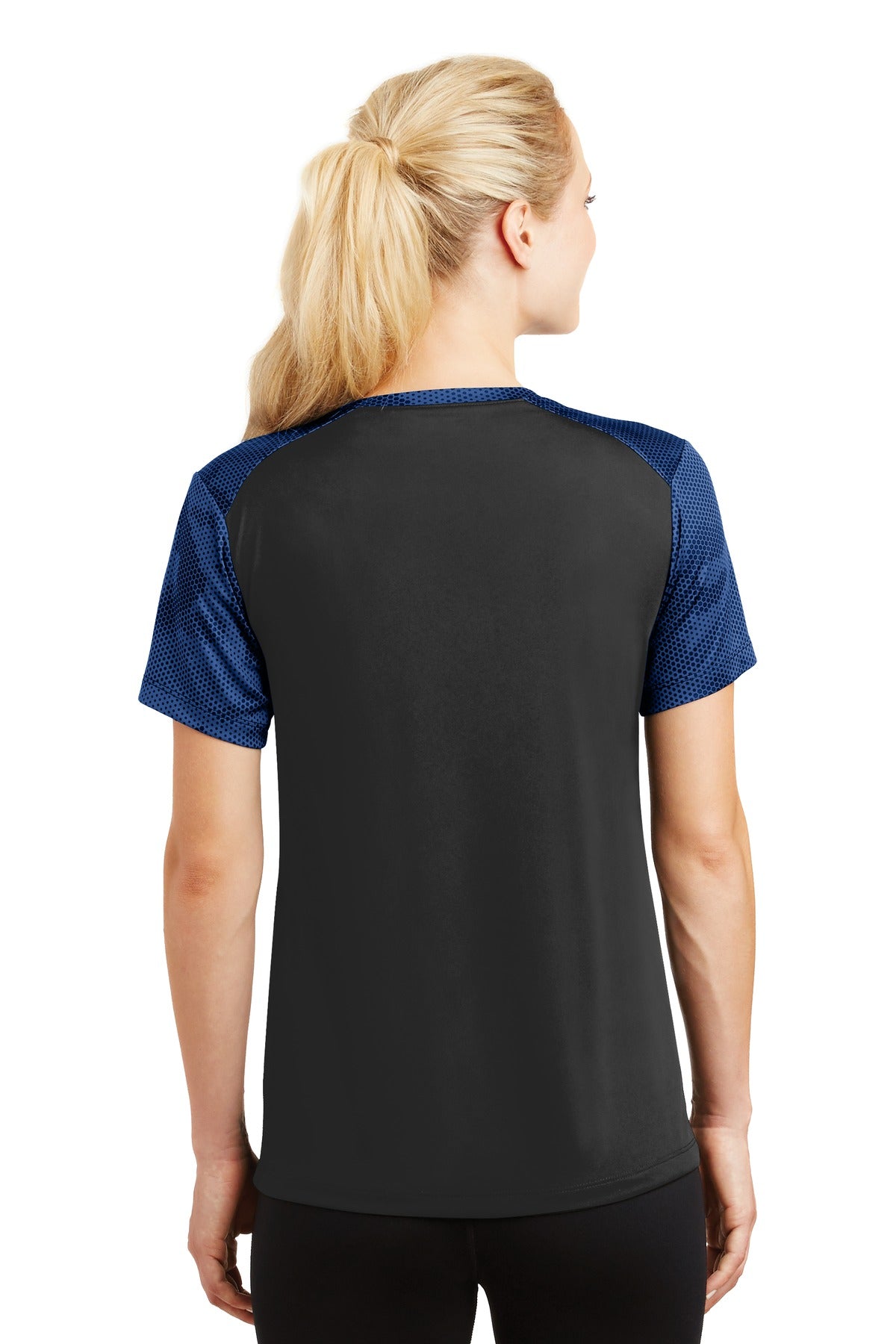 Sport-Tek Women's CamoHex Colorblock V-Neck Tee LST371