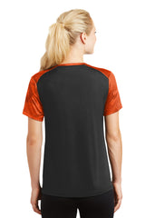 Sport-Tek Women's CamoHex Colorblock V-Neck Tee LST371