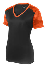Sport-Tek Women's CamoHex Colorblock V-Neck Tee LST371