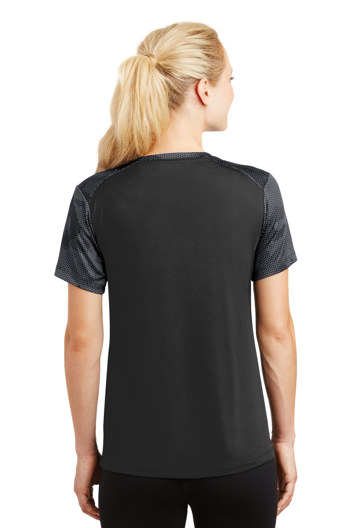 Sport-Tek Women's CamoHex Colorblock V-Neck Tee LST371