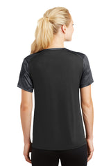 Sport-Tek Women's CamoHex Colorblock V-Neck Tee LST371