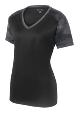 Sport-Tek Women's CamoHex Colorblock V-Neck Tee LST371