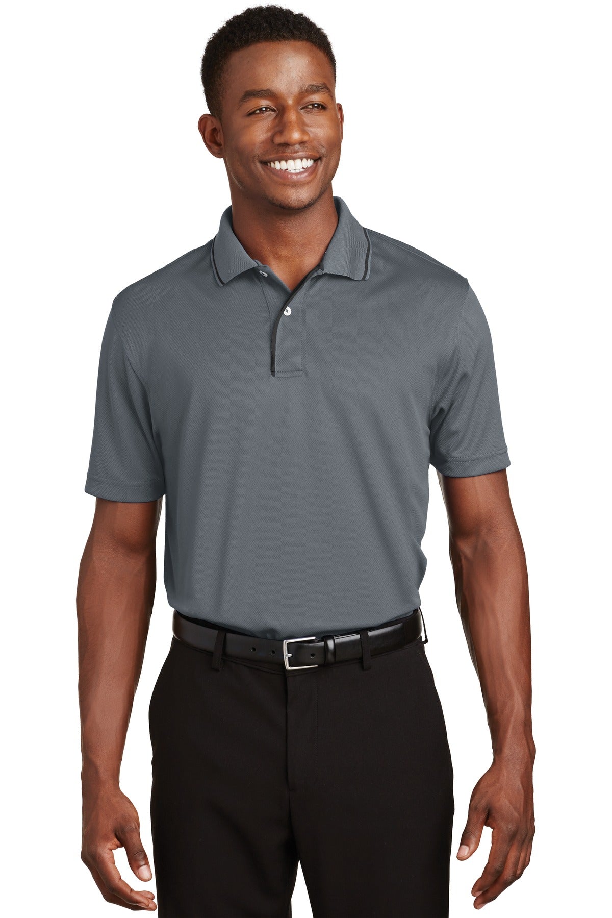 Sport-Tek Men's Dri-Mesh Polo with Tipped Collar and Piping