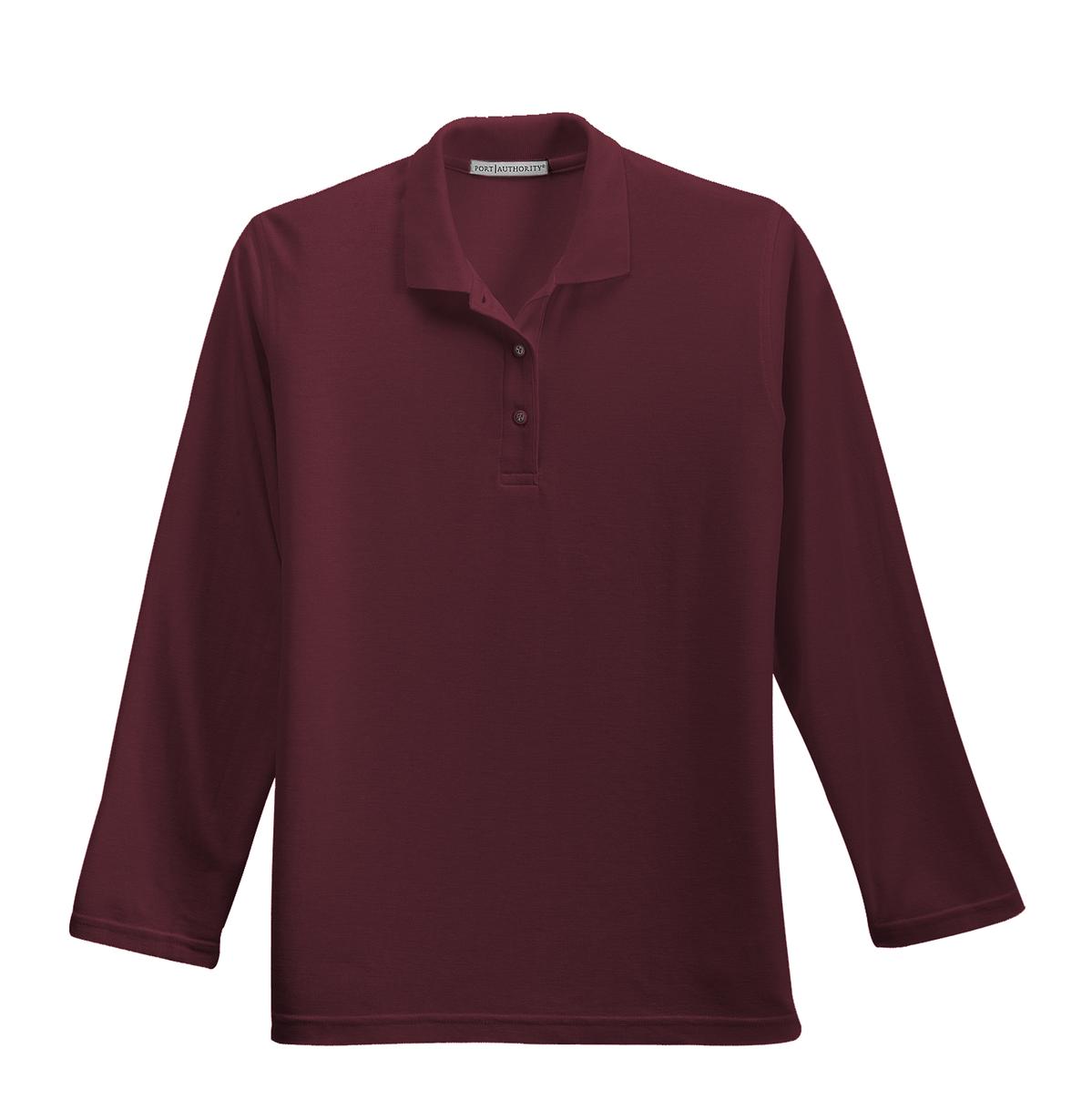 Port Authority Ladies  Silk Touch Long Sleeve Polo.  L500LS