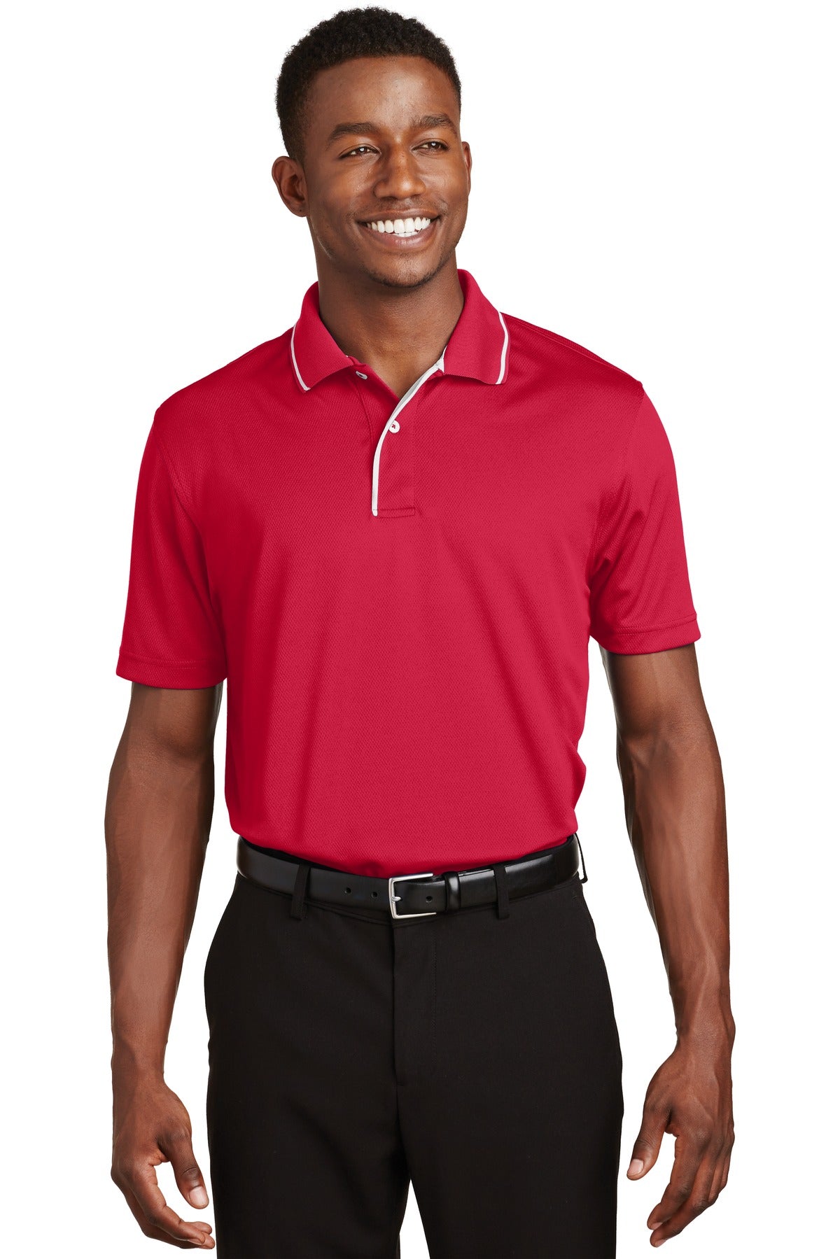 Sport-Tek Men's Dri-Mesh Polo with Tipped Collar and Piping