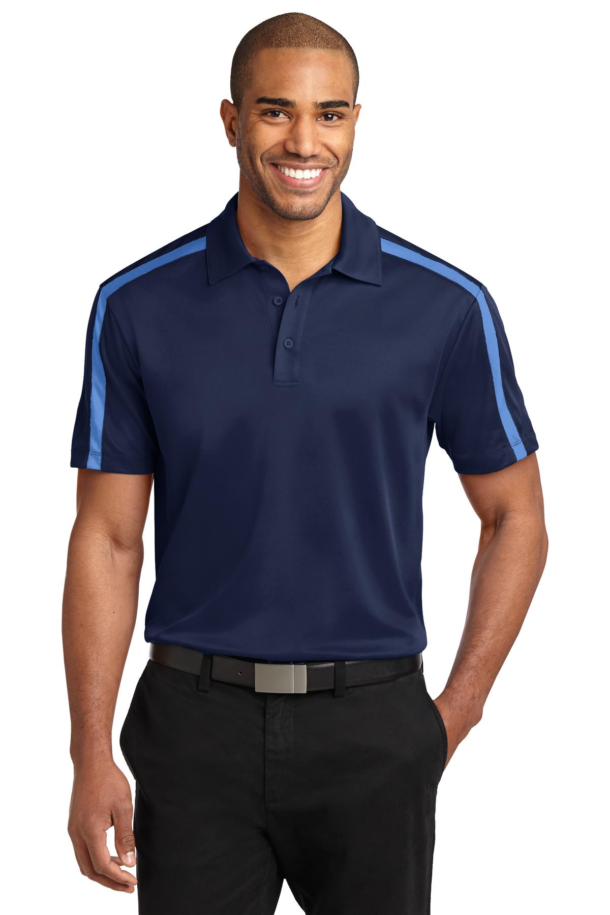 Port Authority Men's Silk Touch Performance Colorblock Stripe Polo. K547