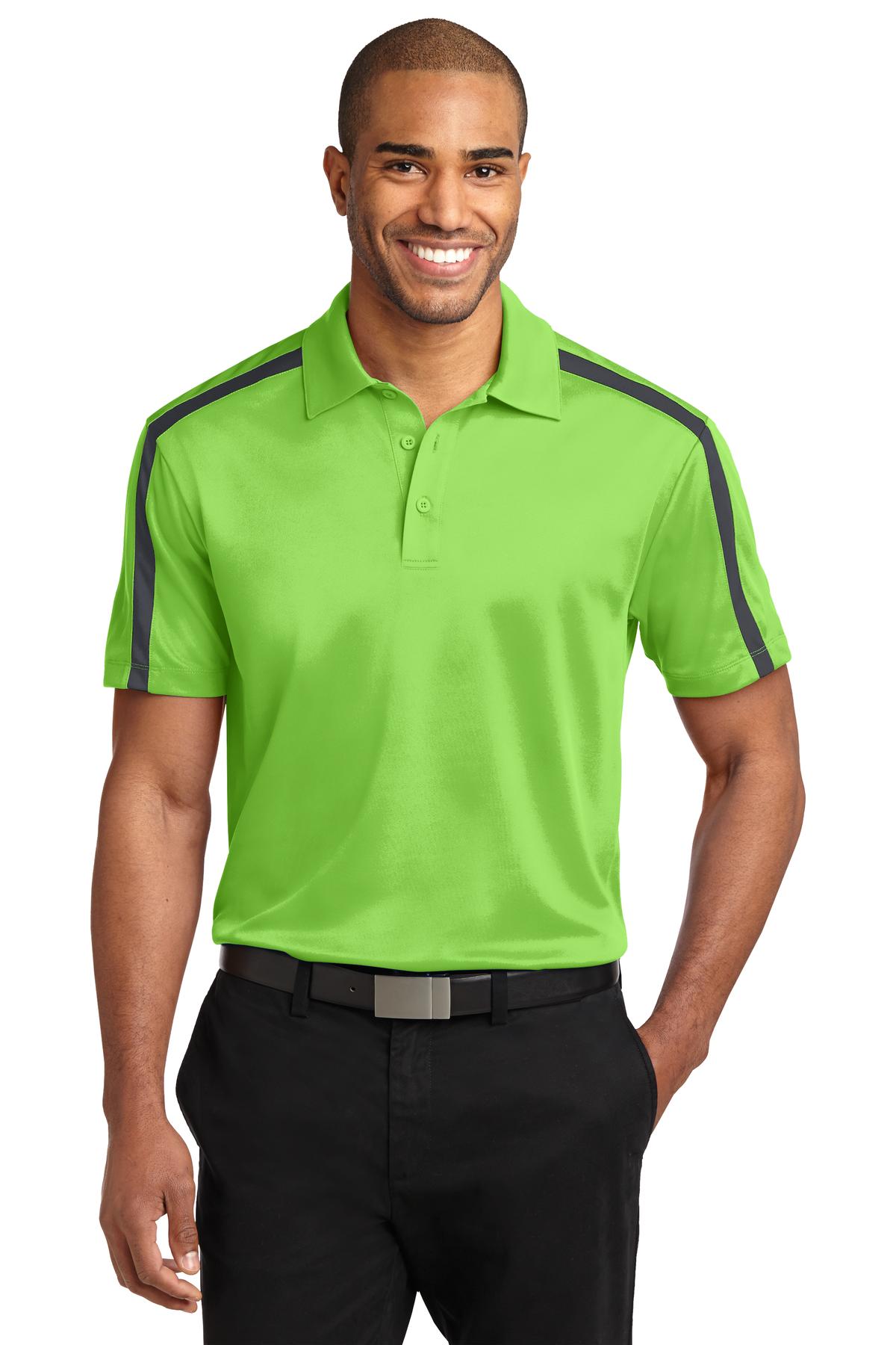 Port Authority Men's Silk Touch Performance Colorblock Stripe Polo. K547