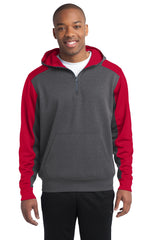 Sport-Tek Men's Tech Fleece Colorblock 1/4-Zip Hooded Sweatshirt
