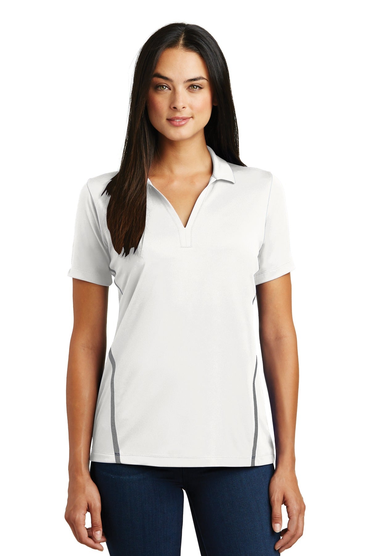 Sport-Tek Women's Contrast PosiCharge Tough Polo. LST620