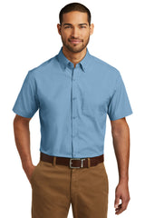 Port Authority Men's Short Sleeve Carefree Poplin Shirt. W101