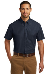 Port Authority Men's Short Sleeve Carefree Poplin Shirt. W101