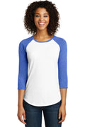 District Women's Fitted Very Important Tee 3/4-Sleeve Raglan. DT6211 District