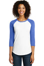 District Women's Fitted Very Important Tee 3/4-Sleeve Raglan. DT6211 District