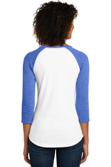 District Women's Fitted Very Important Tee 3/4-Sleeve Raglan. DT6211 District