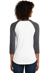 District Women's Fitted Very Important Tee 3/4-Sleeve Raglan. DT6211 District