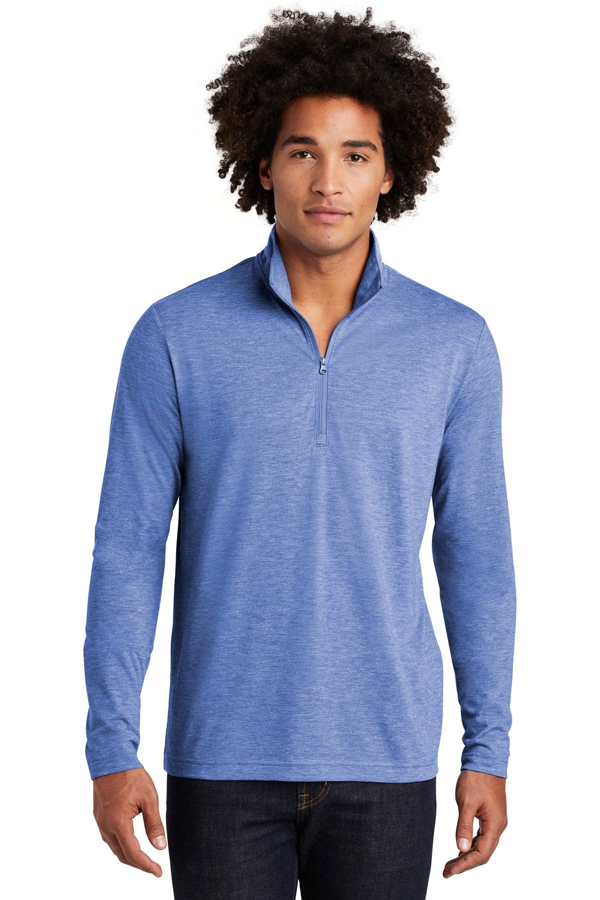 Sport-Tek Men's PosiCharge Tri-Blend Wicking 1/4-Zip Pullover ST407