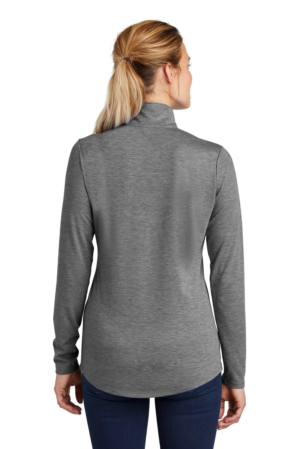 Sport-Tek Women's PosiCharge Tri-Blend Wicking 1/4-Zip Pullover. LST407
