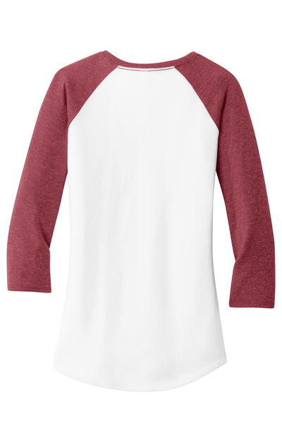 District Women's Fitted Very Important Tee 3/4-Sleeve Raglan. DT6211