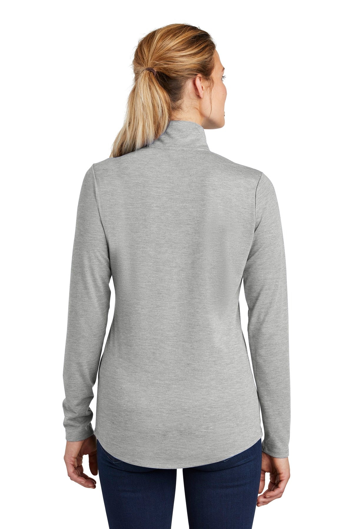 Sport-Tek Women's PosiCharge Tri-Blend Wicking 1/4-Zip Pullover. LST407