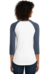 District Women's Fitted Very Important Tee 3/4-Sleeve Raglan. DT6211 District