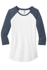 District Women's Fitted Very Important Tee 3/4-Sleeve Raglan. DT6211 District