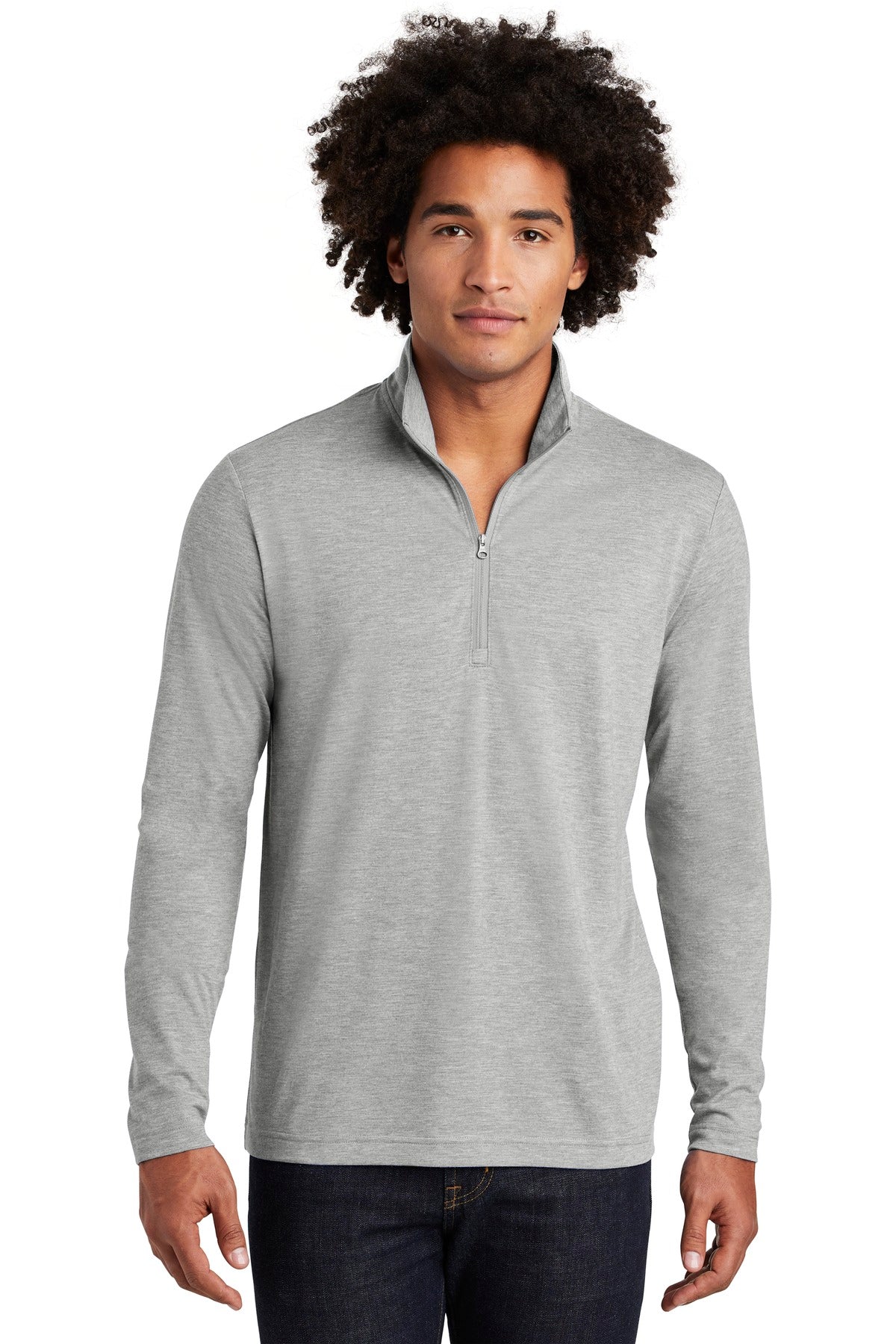 Sport-Tek Men's PosiCharge Tri-Blend Wicking 1/4-Zip Pullover ST407