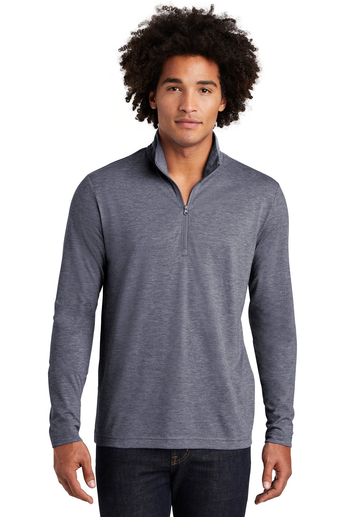 Sport-Tek Men's PosiCharge Tri-Blend Wicking 1/4-Zip Pullover ST407