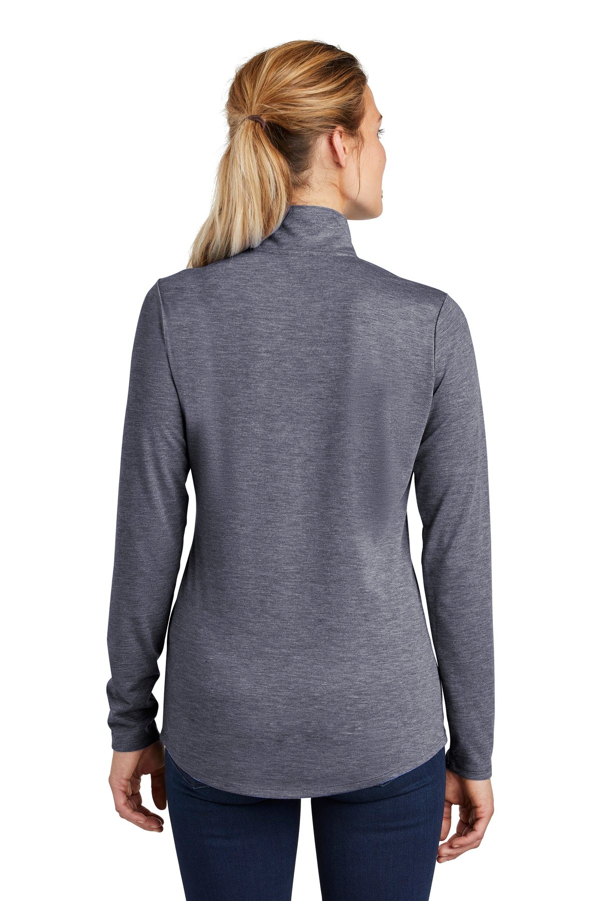 Sport-Tek Women's PosiCharge Tri-Blend Wicking 1/4-Zip Pullover. LST407