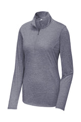 Sport-Tek Women's PosiCharge Tri-Blend Wicking 1/4-Zip Pullover. LST407
