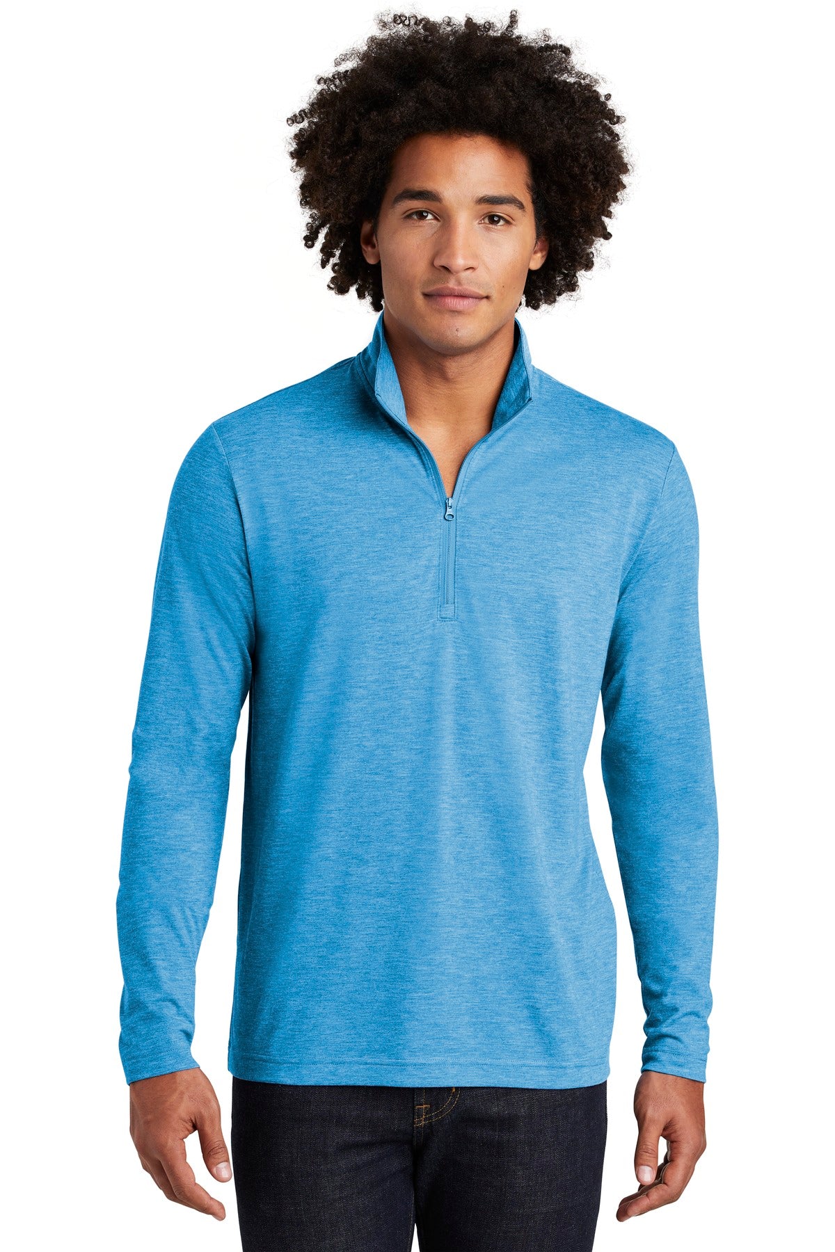 Sport-Tek Men's PosiCharge Tri-Blend Wicking 1/4-Zip Pullover ST407