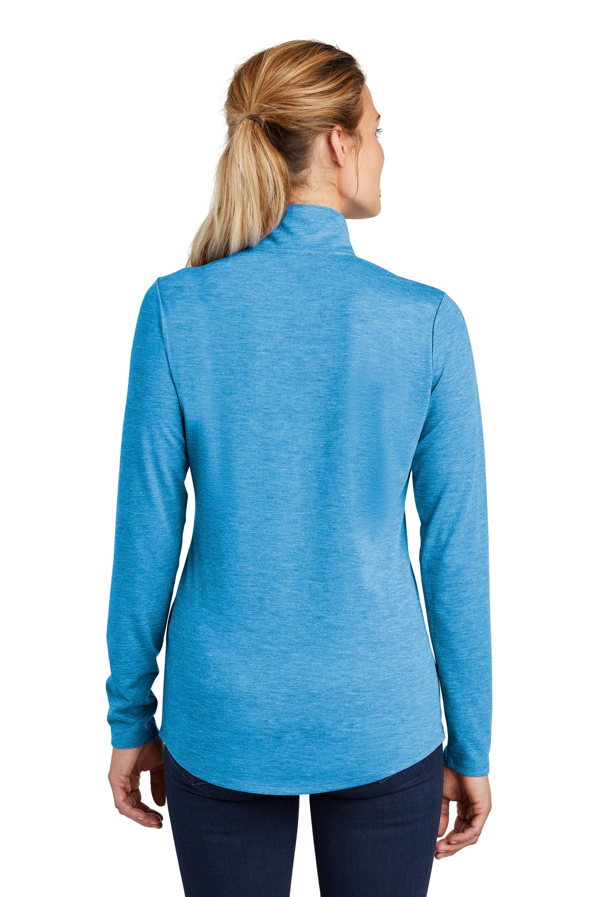 Sport-Tek Women's PosiCharge Tri-Blend Wicking 1/4-Zip Pullover. LST407