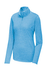 Sport-Tek Women's PosiCharge Tri-Blend Wicking 1/4-Zip Pullover. LST407