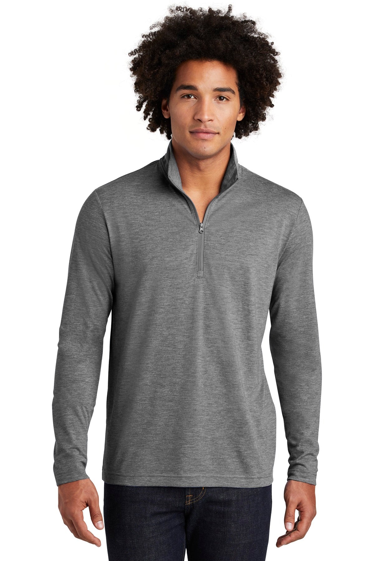 Sport-Tek Men's PosiCharge Tri-Blend Wicking 1/4-Zip Pullover ST407