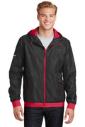 Sport-Tek Men's Embossed Hooded Wind Jacket. JST53