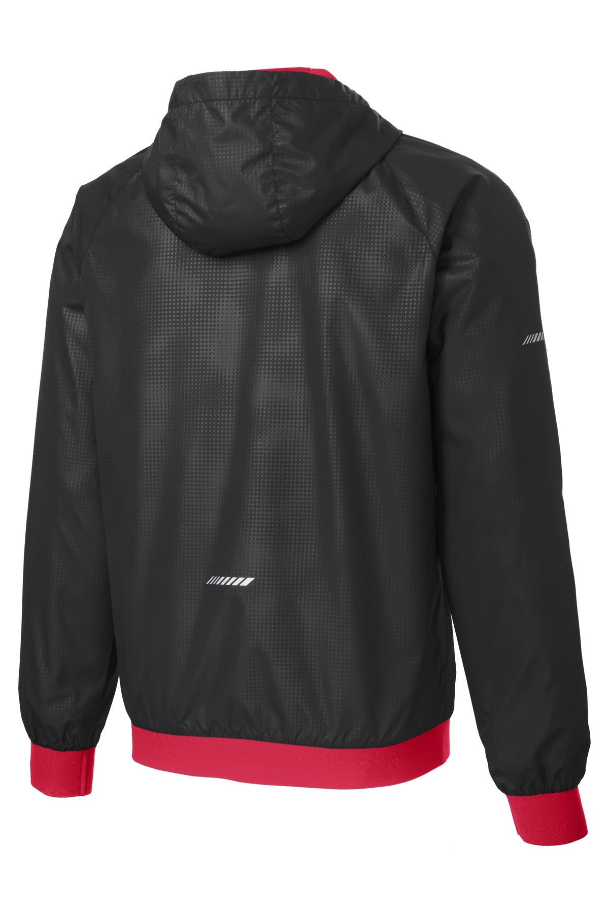 Sport-Tek Men's Embossed Hooded Wind Jacket. JST53