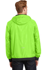 Sport-Tek Men's Embossed Hooded Wind Jacket. JST53