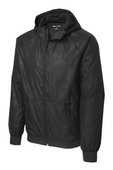 Sport-Tek Men's Embossed Hooded Wind Jacket. JST53