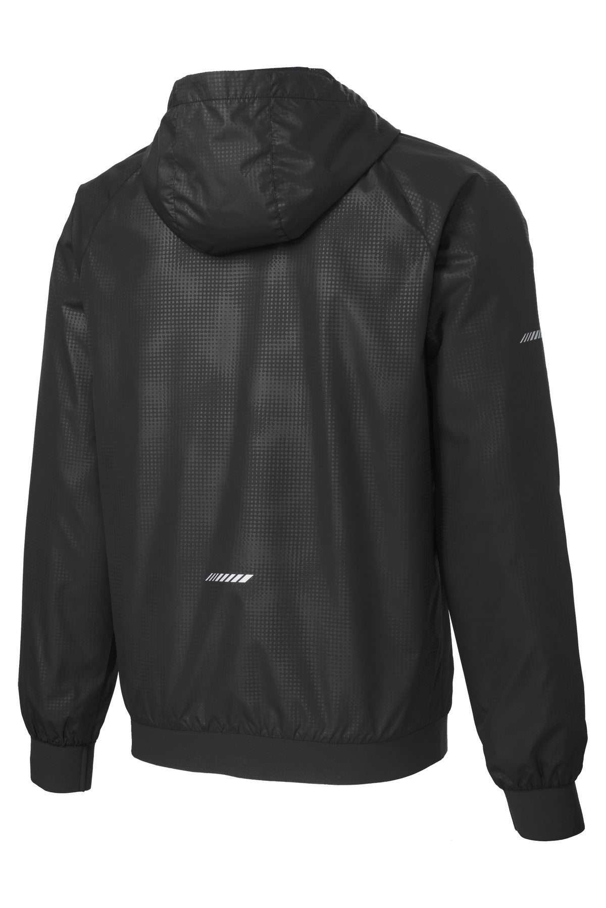 Sport-Tek Men's Embossed Hooded Wind Jacket. JST53